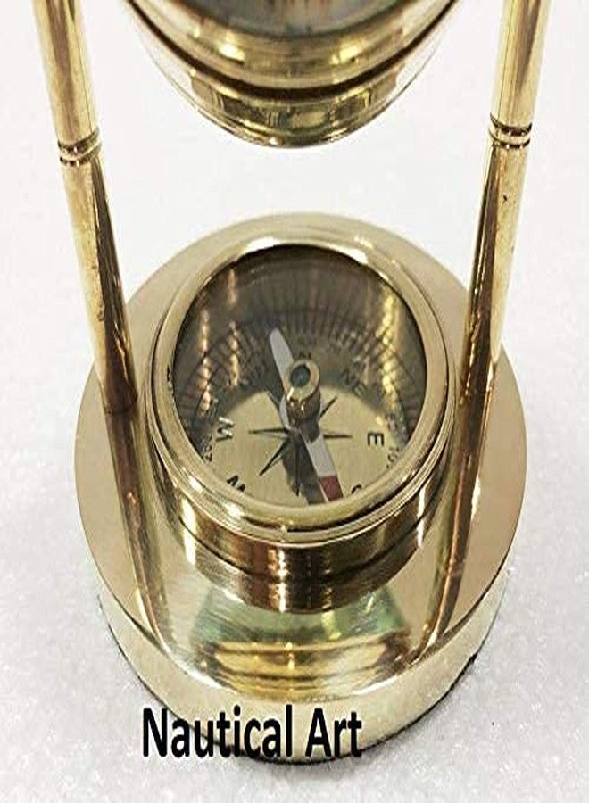 SIAN Antique Victorian London Old Style Brass Clock with Compass for Home Décor/Office Table - Image 3